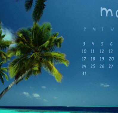 Календар на травень з пальмою